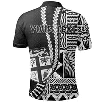 Custom Fiji Polo Shirt Masi Tapa Patterns Black Style LT6 - Polynesian Pride