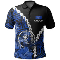 Chuuk Polo Shirt Polynesian Style LT6 Blue - Polynesian Pride