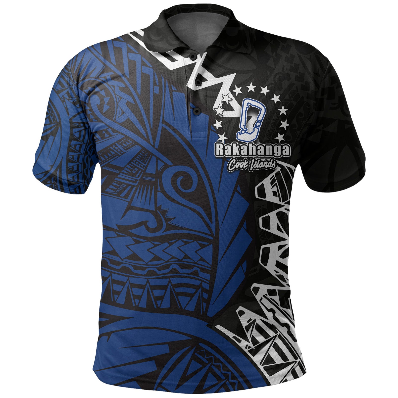 Custom Cook Islands Polo Shirt Rakahanga Polynesian Style LT6 Blue - Polynesian Pride