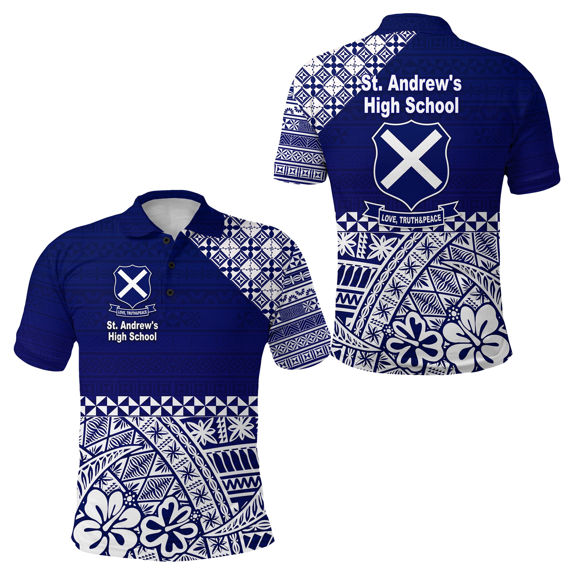 St. andrews High School Polo Shirt Tonga Kupesi Vibes LT8 - Polynesian Pride