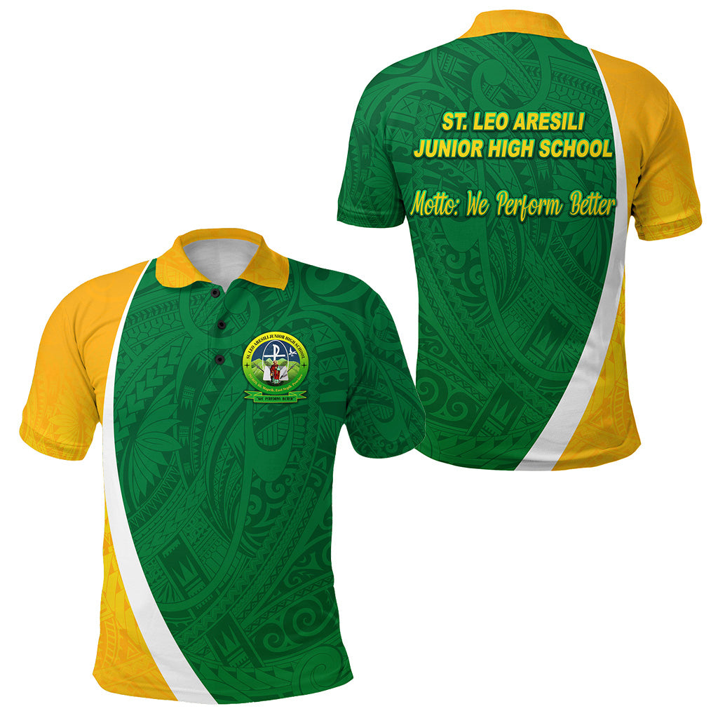 St. Leo Aresili Junior High School Polo Shirt Simplified Version LT8 Unisex Green - Polynesian Pride