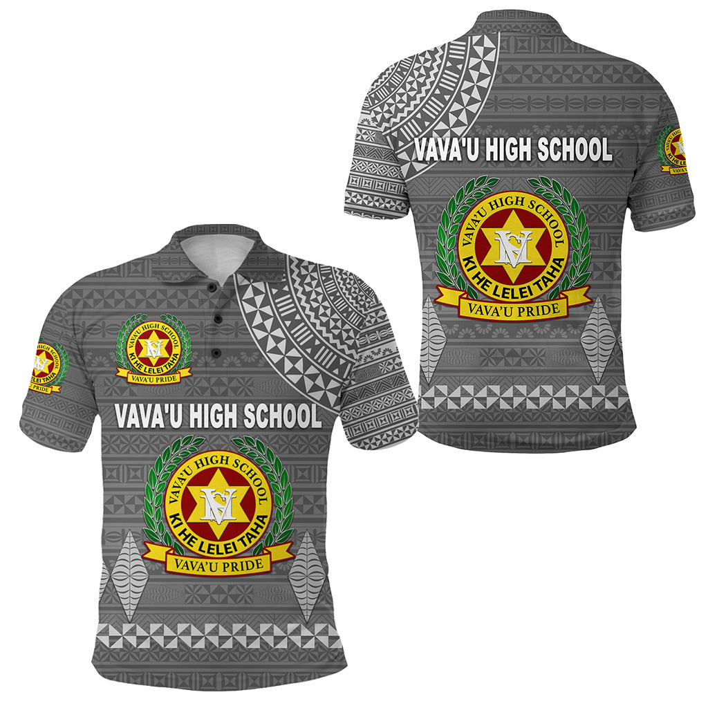 Tonga Vavau High School Polo Shirt Simple Style Full Grey LT8 - Polynesian Pride