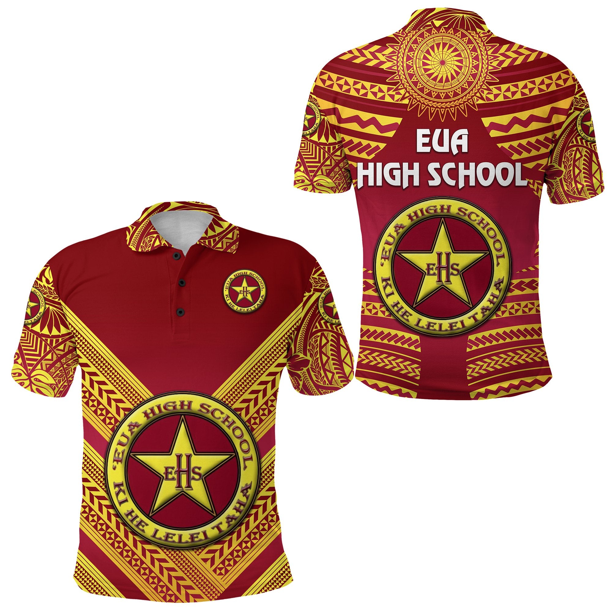 Eua High School Polo Shirt Creative Style Maroon NO.1 Unisex Maroon - Polynesian Pride