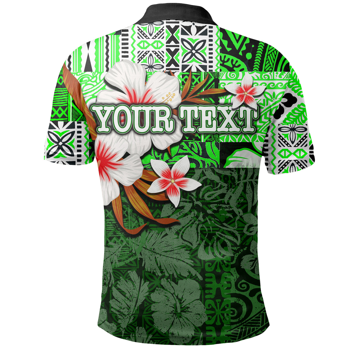 Custom Hammerhead shark Polo Shirt Hawaii Style Green LT6 - Polynesian Pride