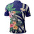 American Samoa All Over Print Polo Shirt Coat Of Arms Polynesian With Hibiscus Blue - Polynesian Pride