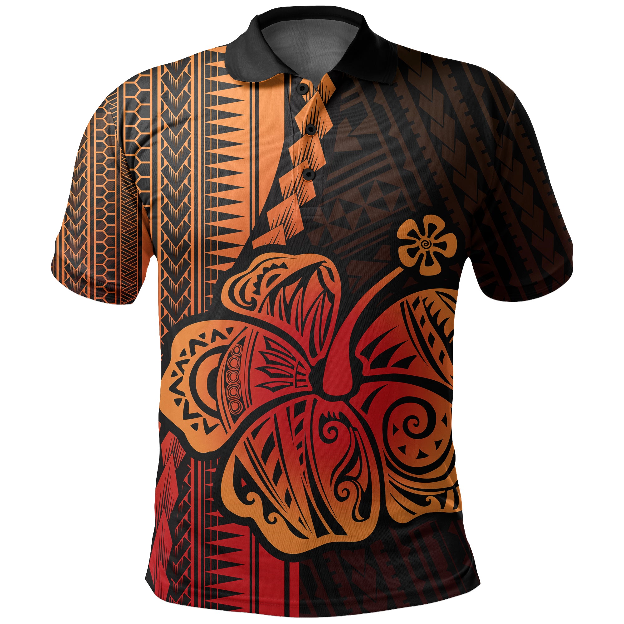 Custom Polynesian Hibiscus Polo Shirt Hawaiian Style No.1 LT6 Unisex Red - Polynesian Pride