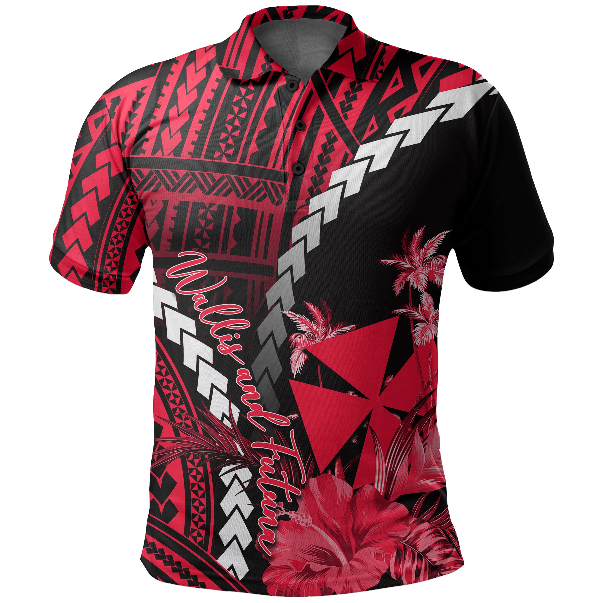 Custom Wallis and Futuna Polo Shirt Polynesian Style Red Color LT6 Unisex Red - Polynesian Pride