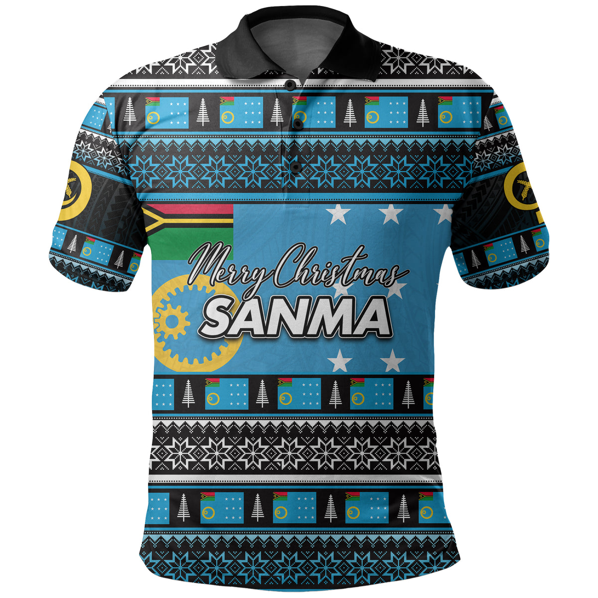 Sanma Province Polo Shirt Of Vanuatu Christmas LT6 Unisex Blue - Polynesian Pride