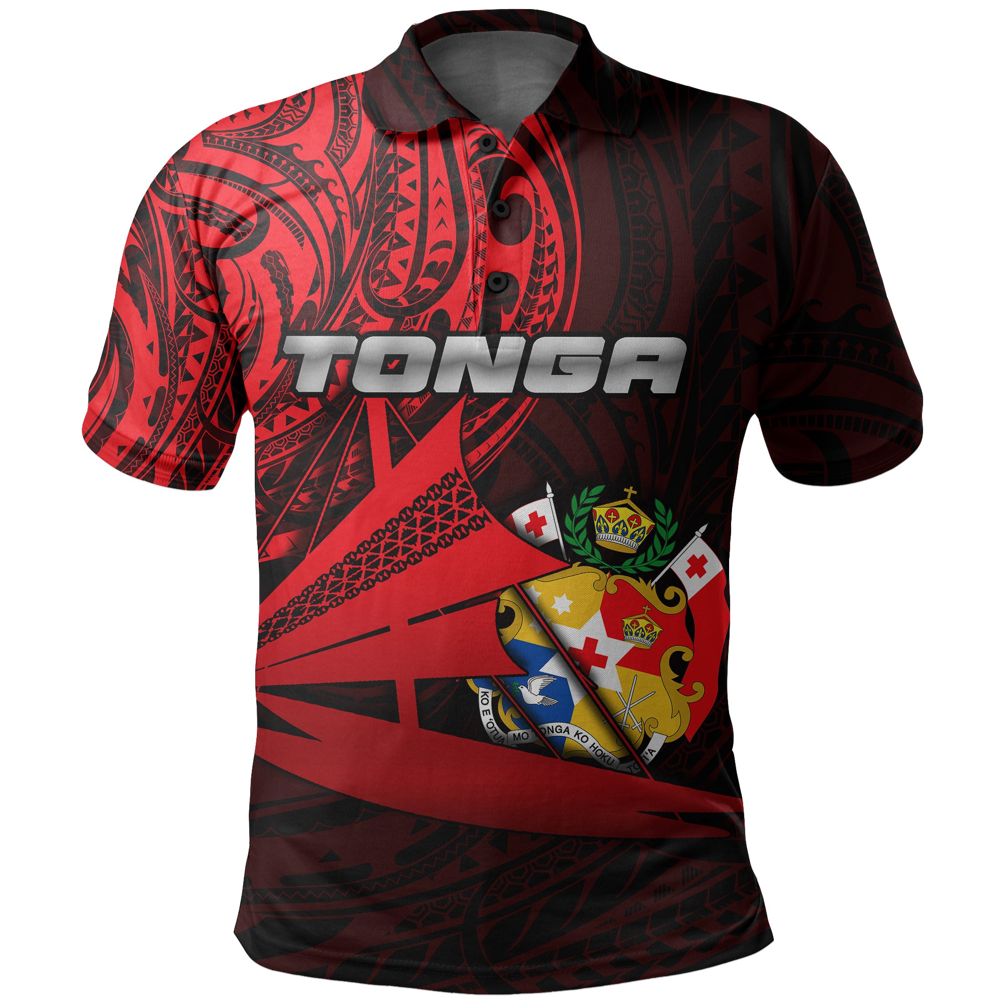 Tonga Polo Shirt Kalia Polynesian NO.1 LT6 Unisex Red - Polynesian Pride