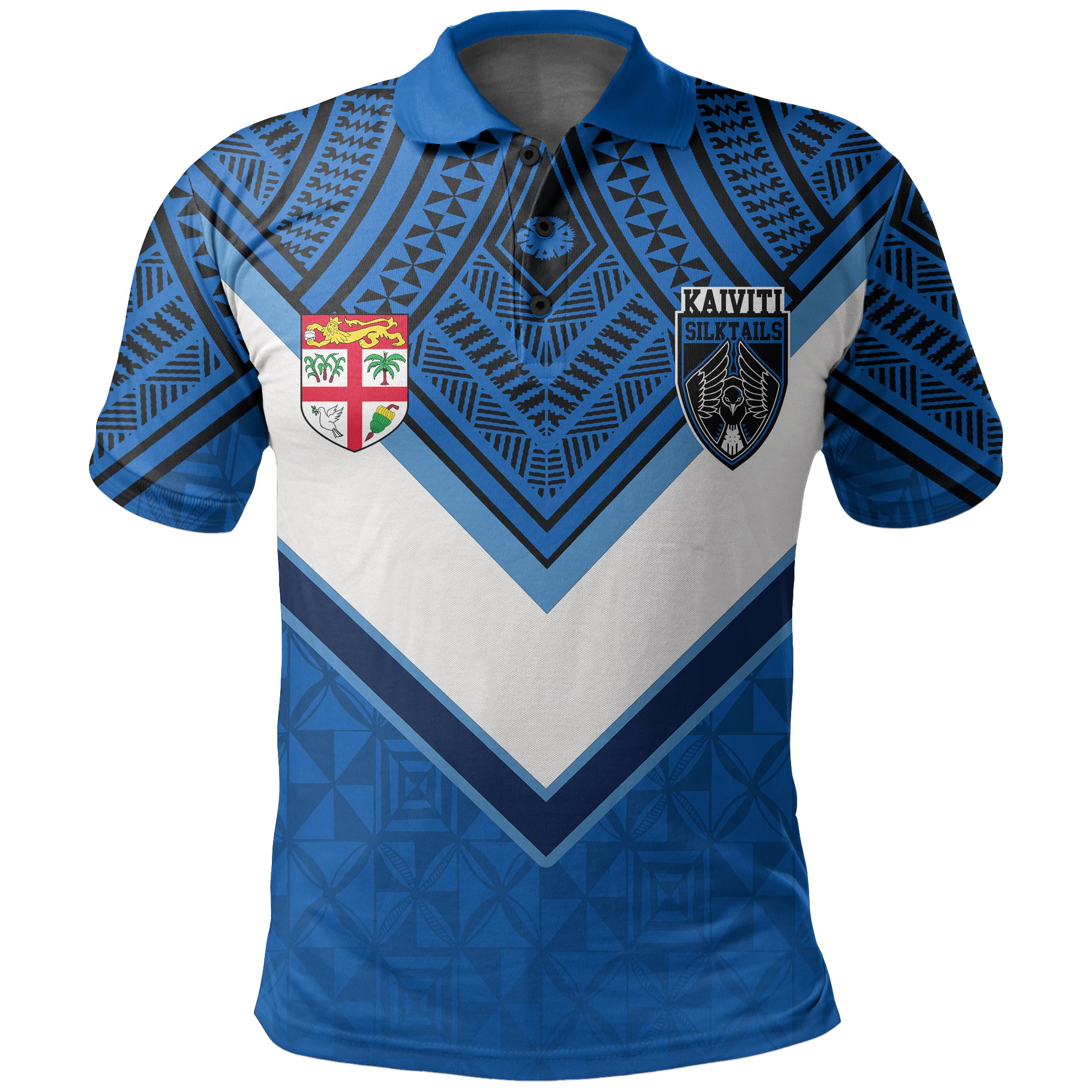 Custom Fiji Kaiviti Silktails Polo Shirt LT6 Unisex Blue - Polynesian Pride