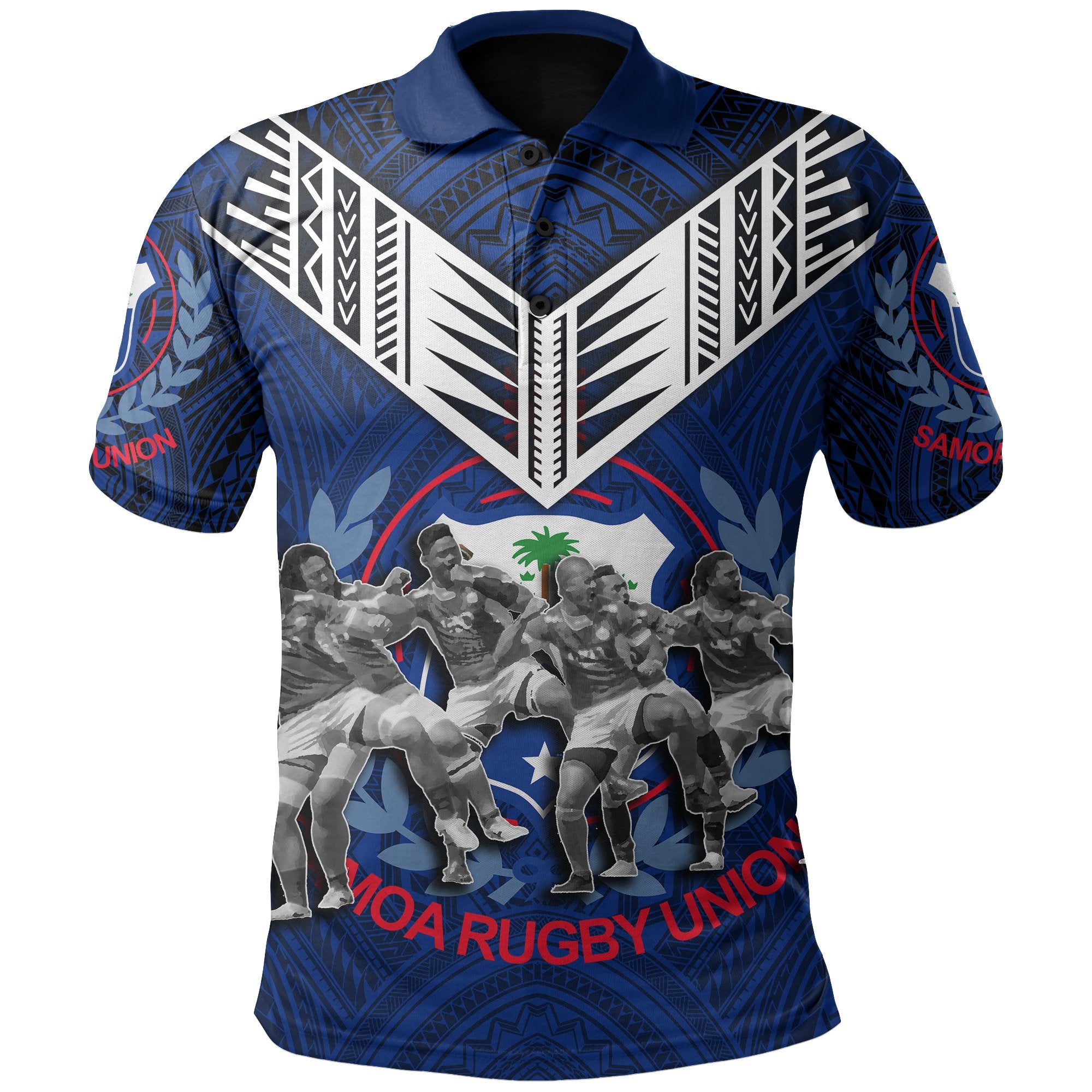 Samoa Polo Shirt Siva Tau Unisex Blue - Polynesian Pride