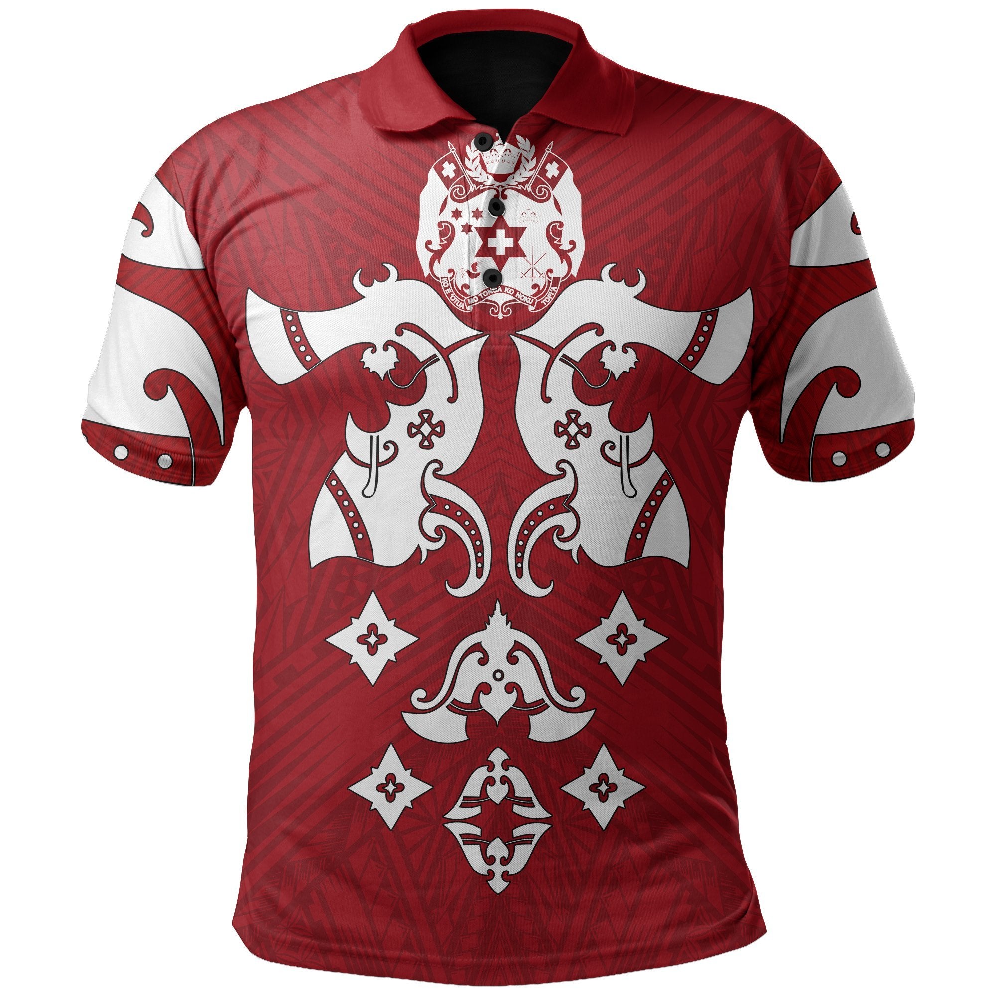 Tonga Polyneisan Polo Shirt Red - Polynesian Pride