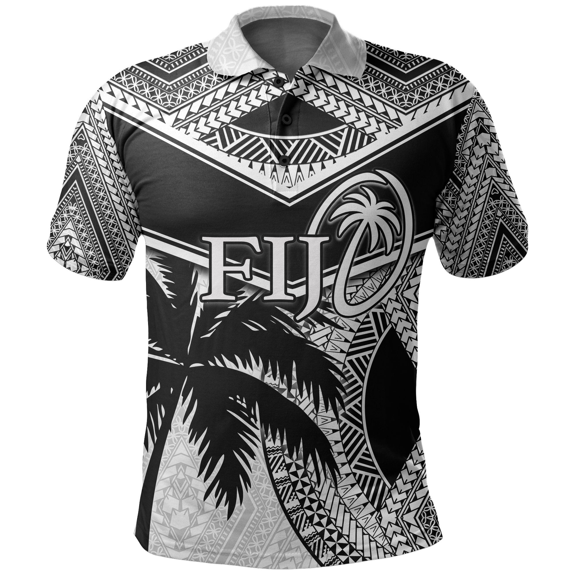 Fiji Rugby Polynesian Polo Shirt White Unisex White - Polynesian Pride