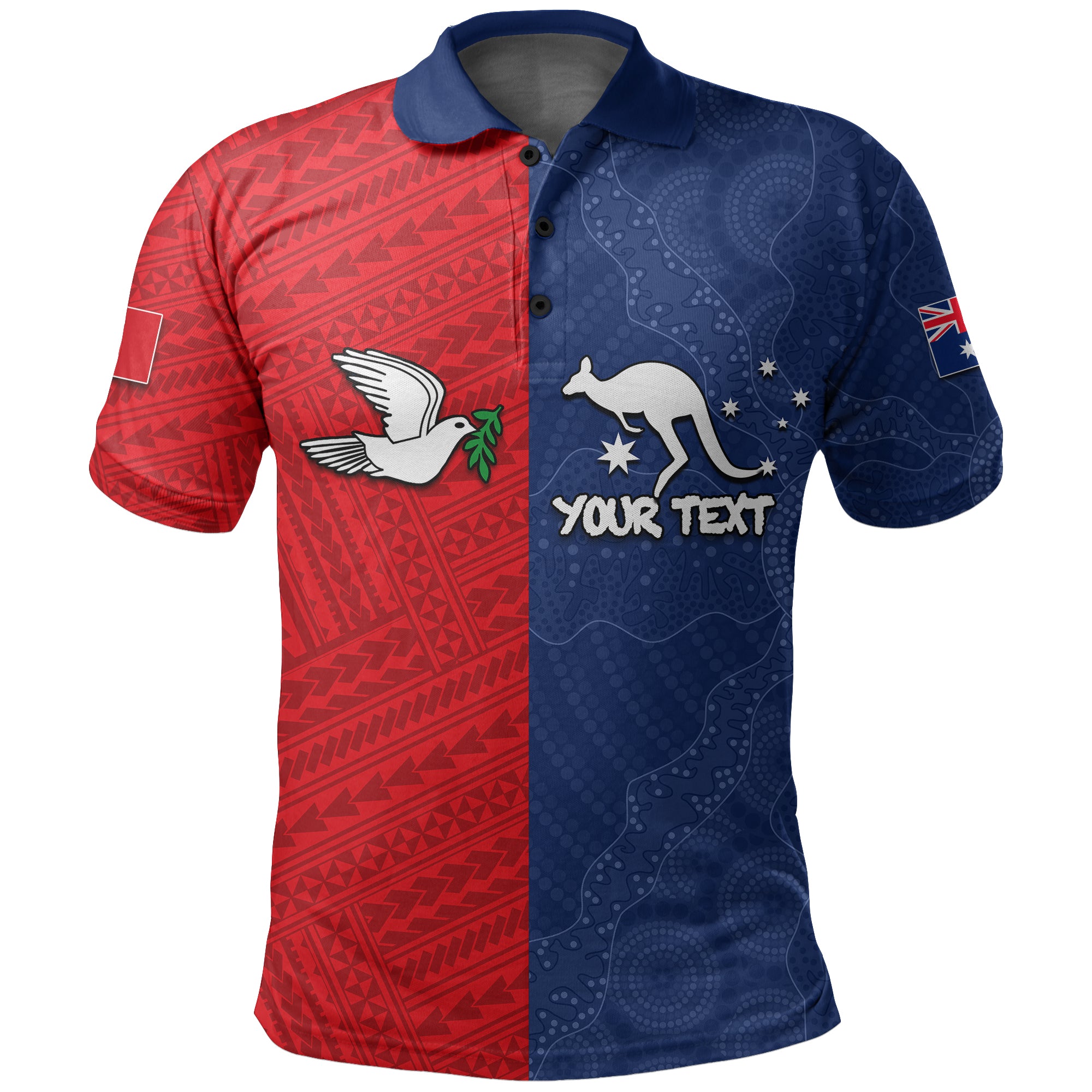 Custom Kalapu Fofoanga Robinvale Polo Shirt Half Style LT6 Unisex Red - Polynesian Pride