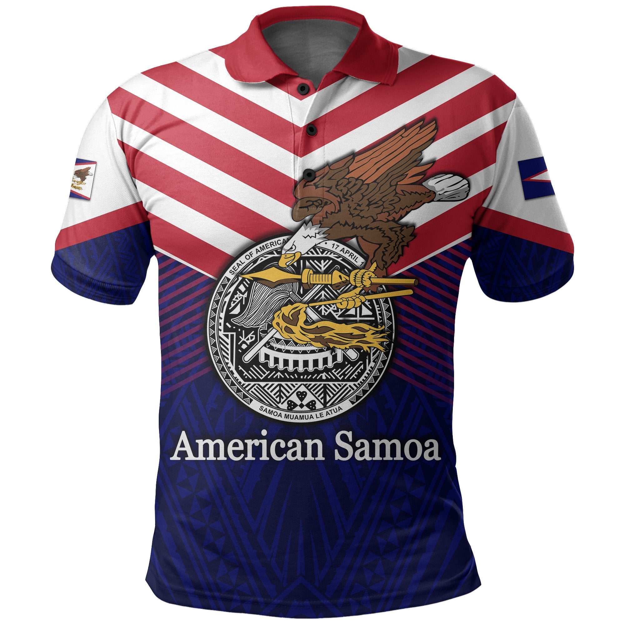 American Samoa Special Style Polo Shirt Blue - Polynesian Pride