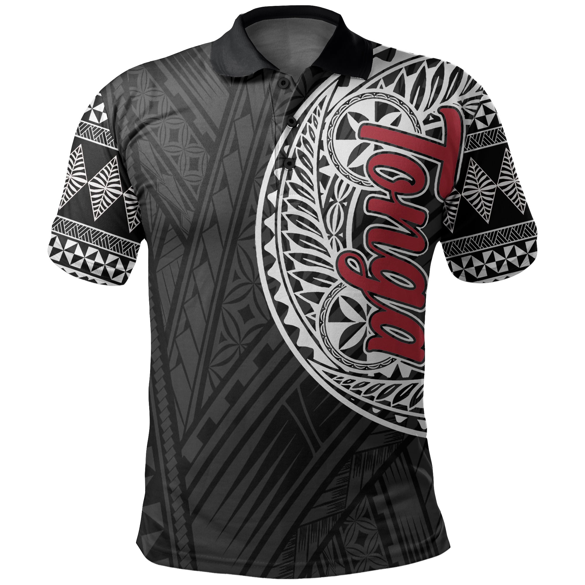 Custom Tonga Polo Shirt Ngatu Black Style LT6 Unisex Black - Polynesian Pride