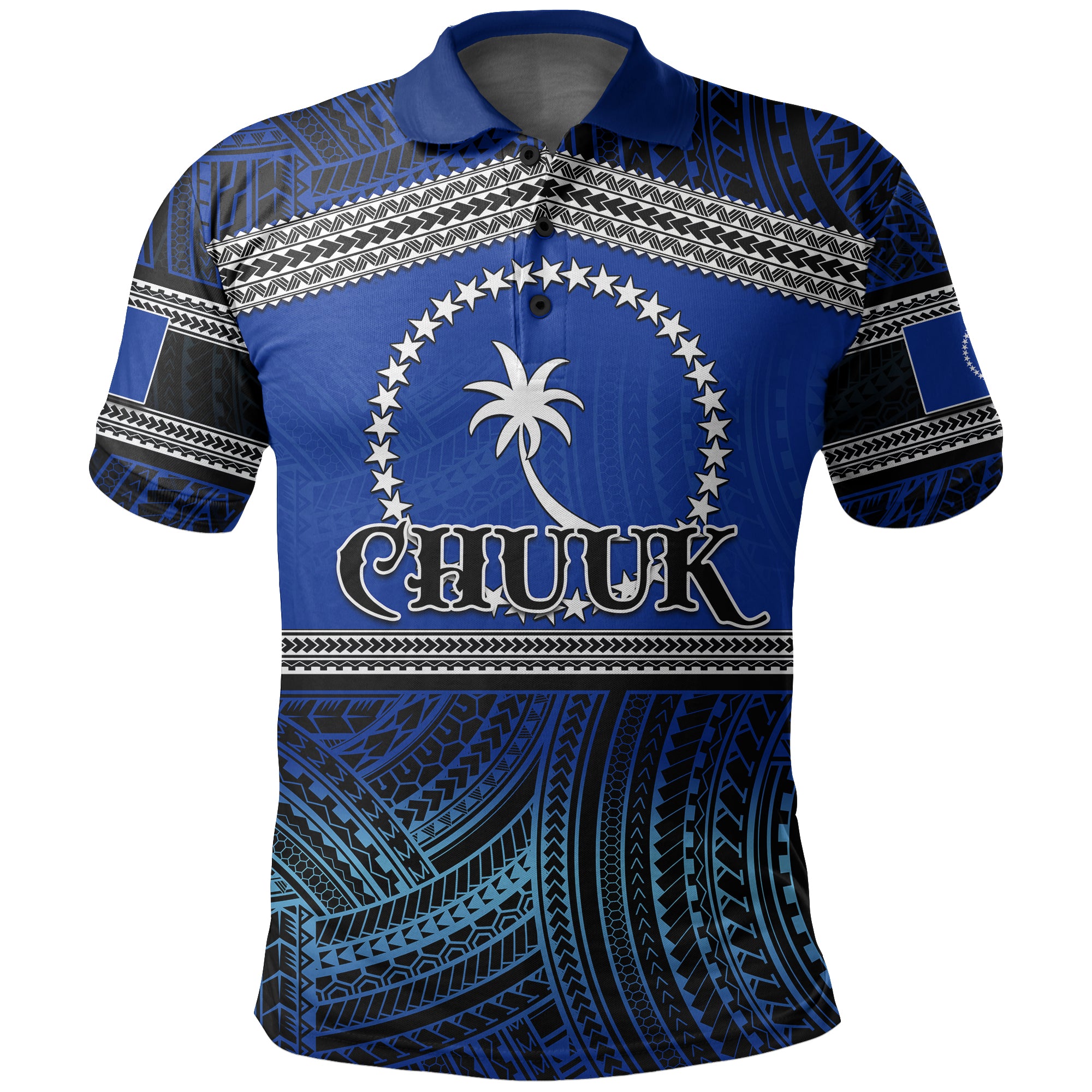 Custom Chuuk Polo Shirt Polynesian Patterns LT6 Unisex Blue - Polynesian Pride