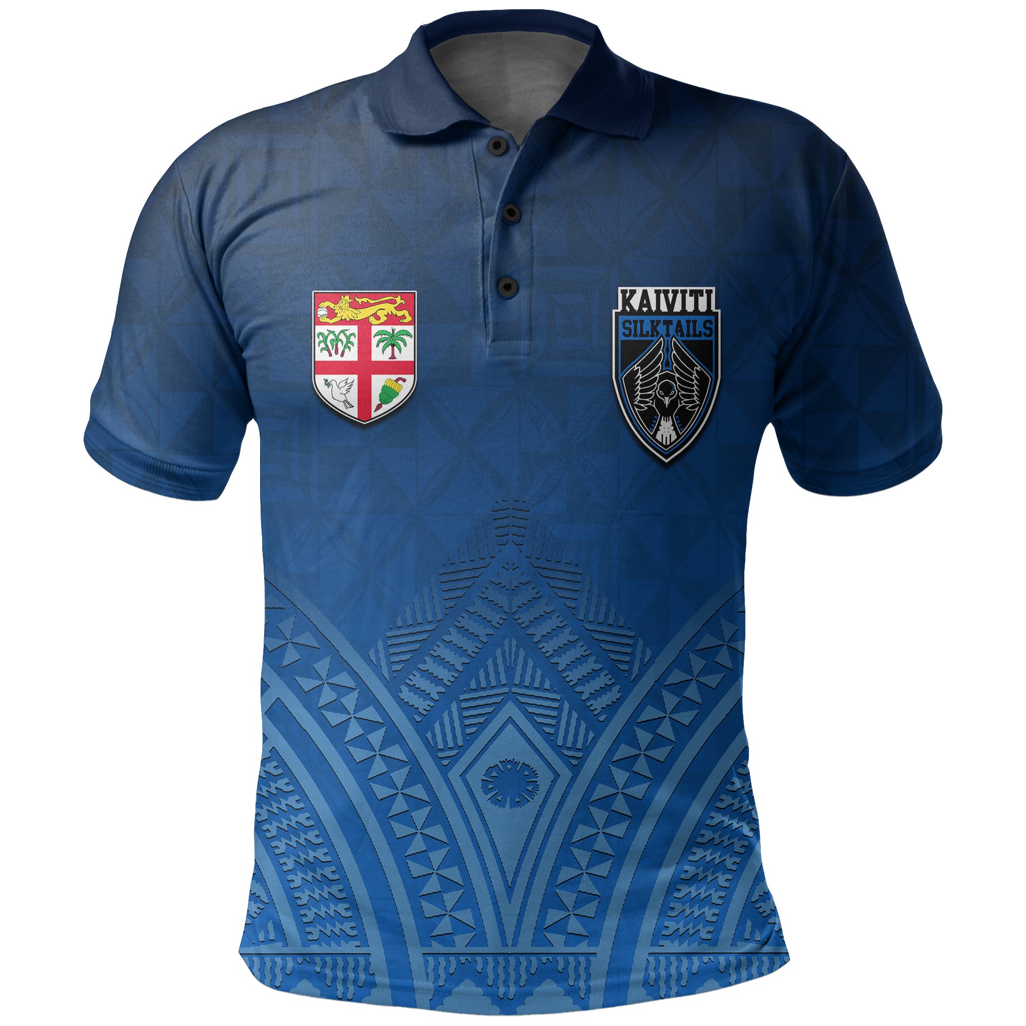 Custom Fiji Kaiviti Silktails Rugby Polo Shirt LT6 Unisex Blue - Polynesian Pride