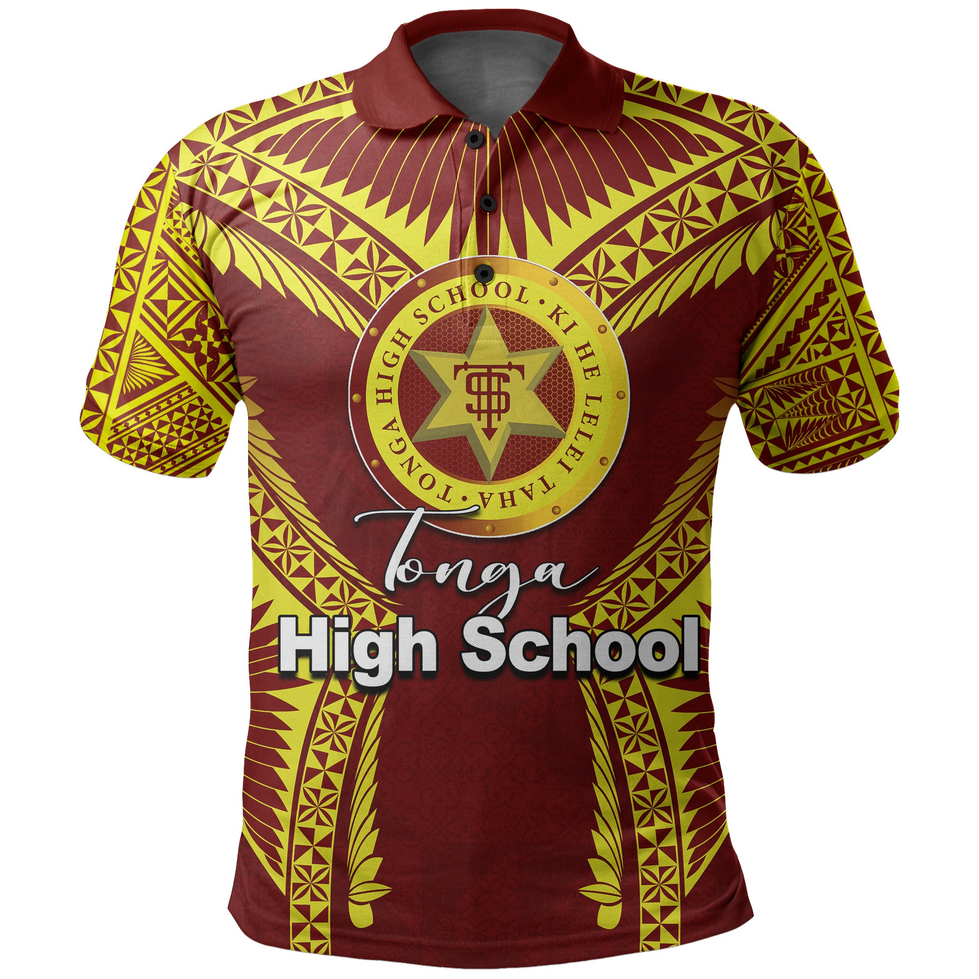 Custom Tonga High School Polo Shirt Yellow Style LT6 Unisex Brown - Polynesian Pride