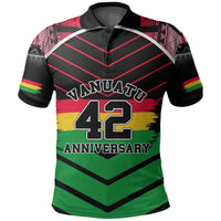 Polynesian Vanuatu 42 Anniversary Polo Shirt Custom LT6 Red - Polynesian Pride