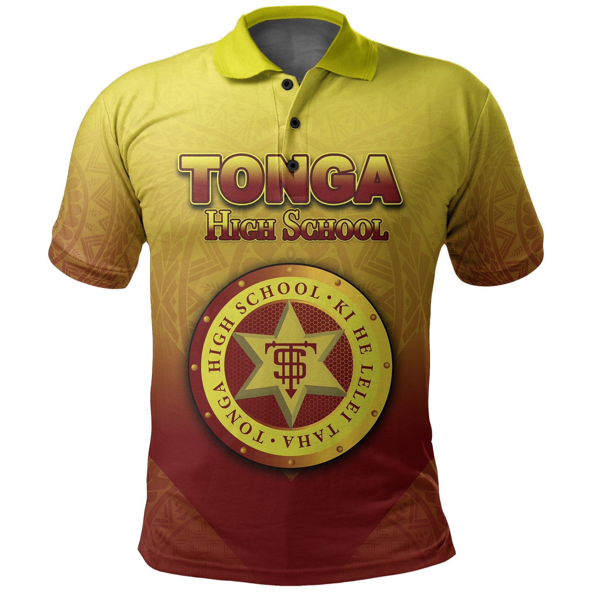 Custom Tonga High School Polo Shirt Polynesian Style Unisex Yellow - Polynesian Pride