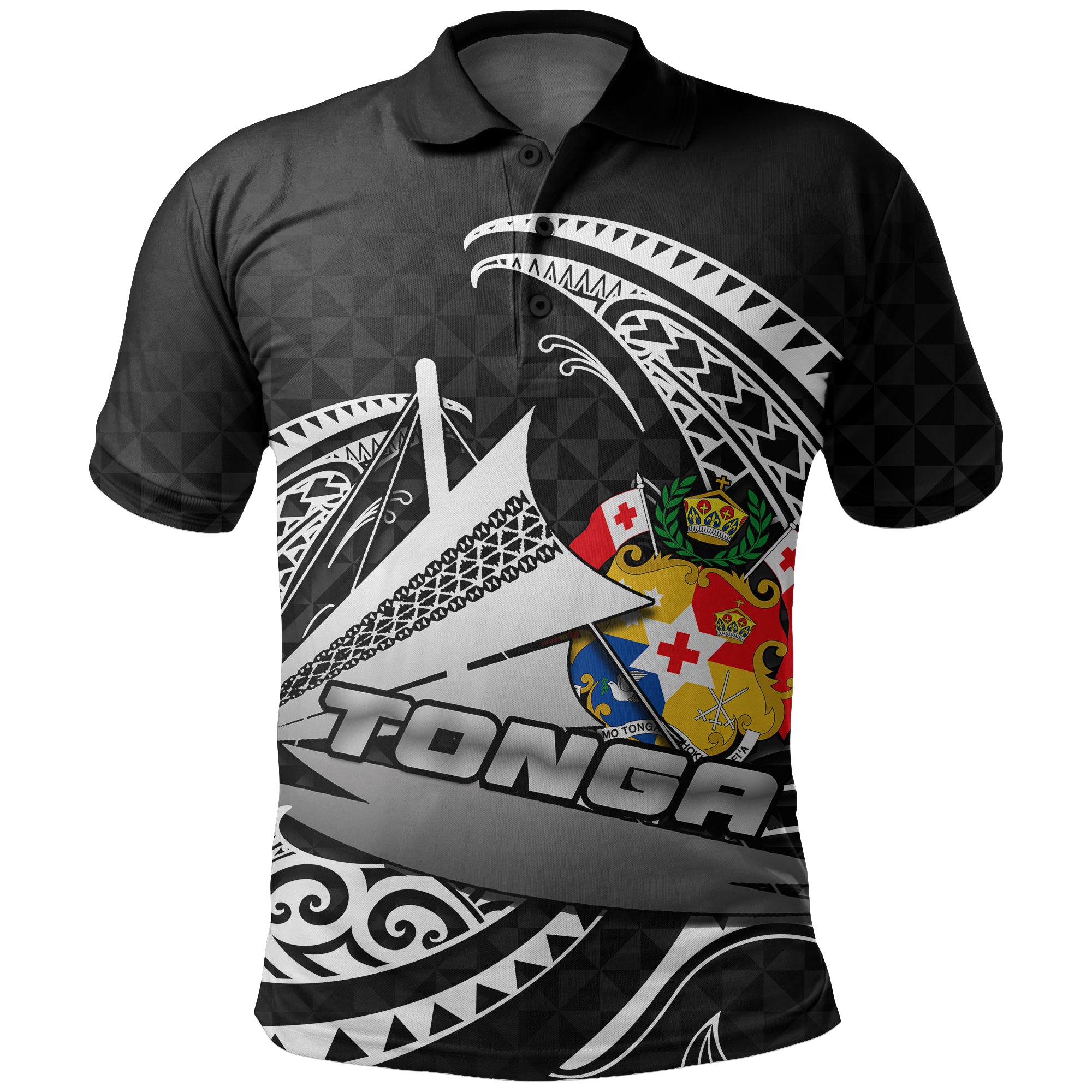 Tonga Emancipation Day Polo Shirt Kalia No.2 LT6 Unisex Black - Polynesian Pride