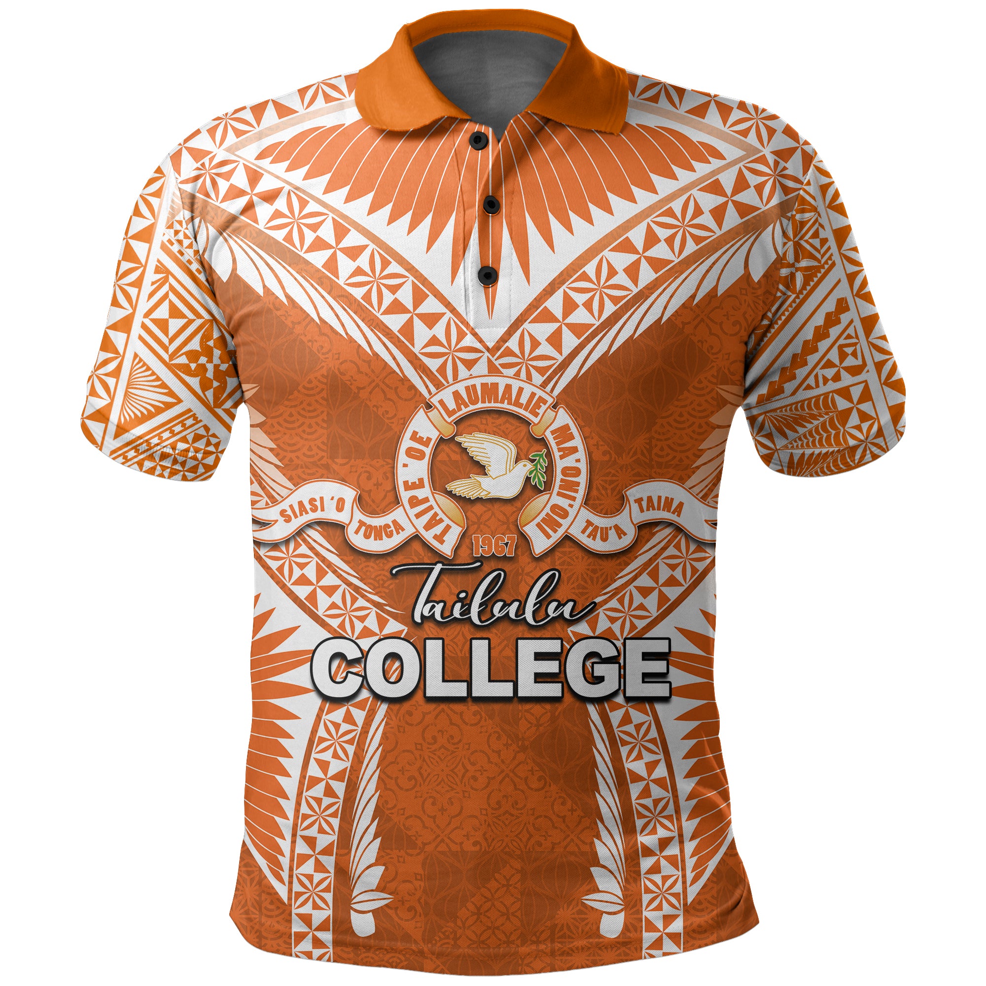 Custom Tailulu College Polo Shirt Orange Style LT6 Orange - Polynesian Pride