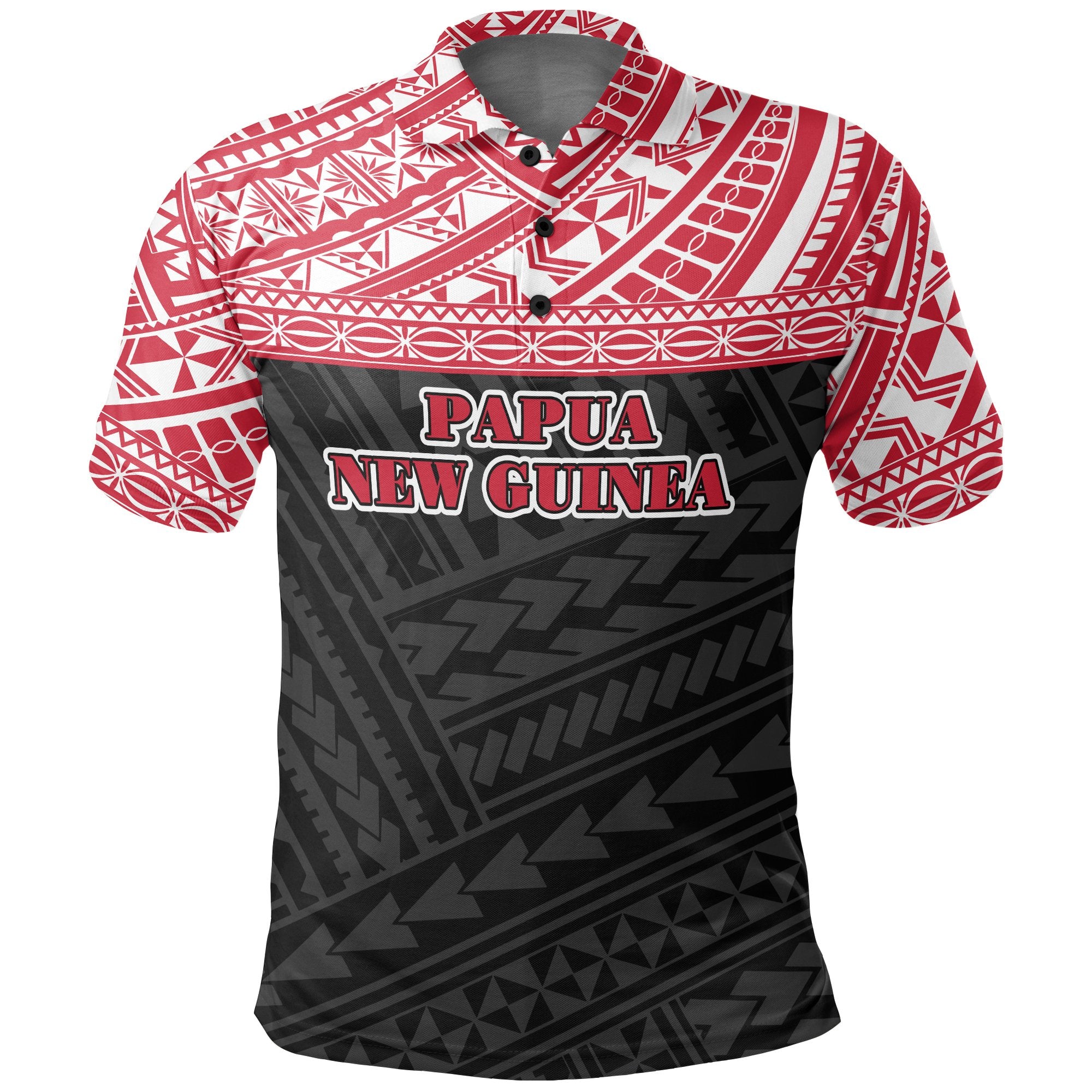 Papua New Guinea Polo Shirt Papua New Guinea Coat Of Arms Polynesian Design Unisex Red - Polynesian Pride