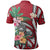 American Samoa All Over Print Polo Shirt Coat Of Arms Polynesian With Hibiscus Red - Polynesian Pride