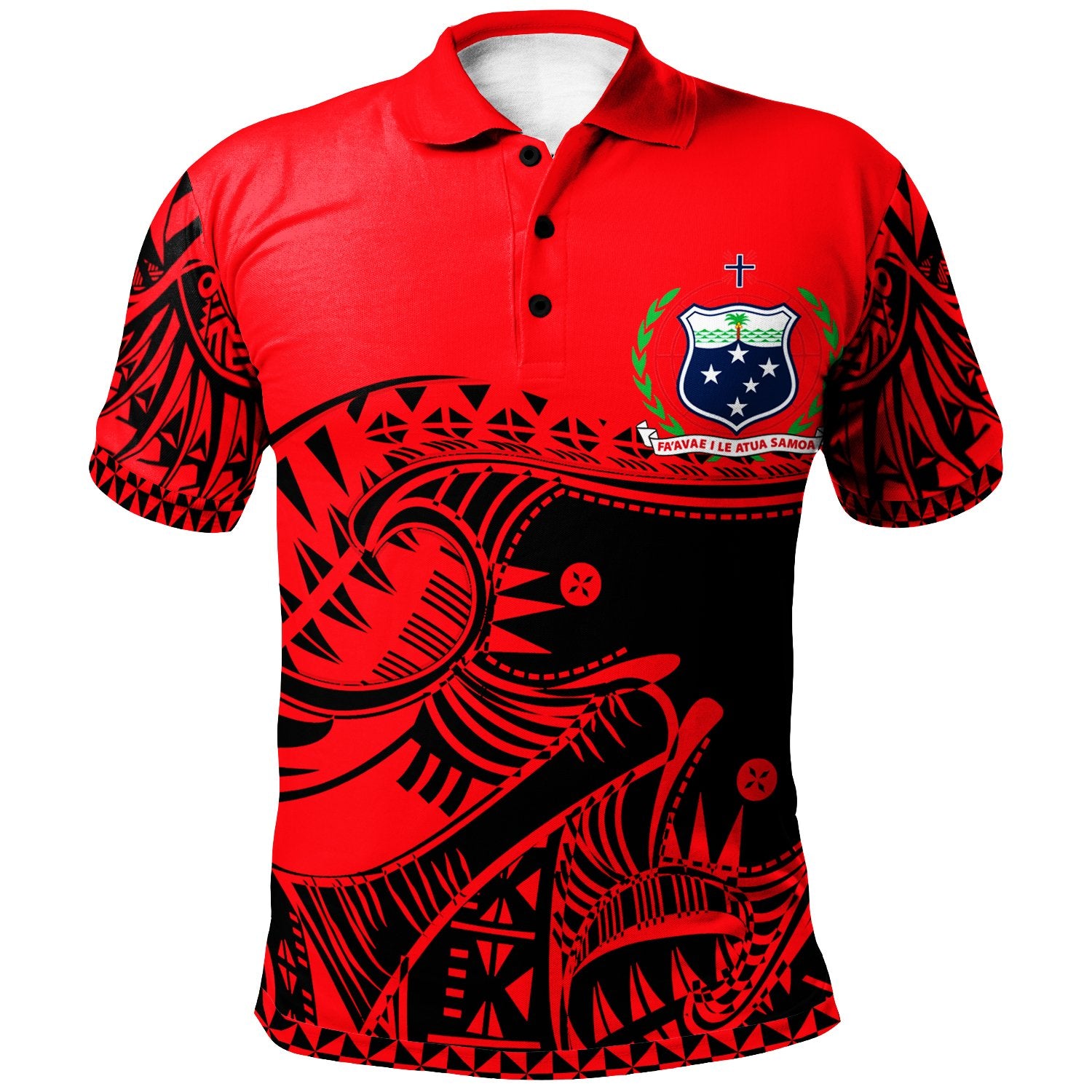 Samoa Custom Polo Shirt Dynamic Sport Style Red Black Color Unisex Red - Polynesian Pride