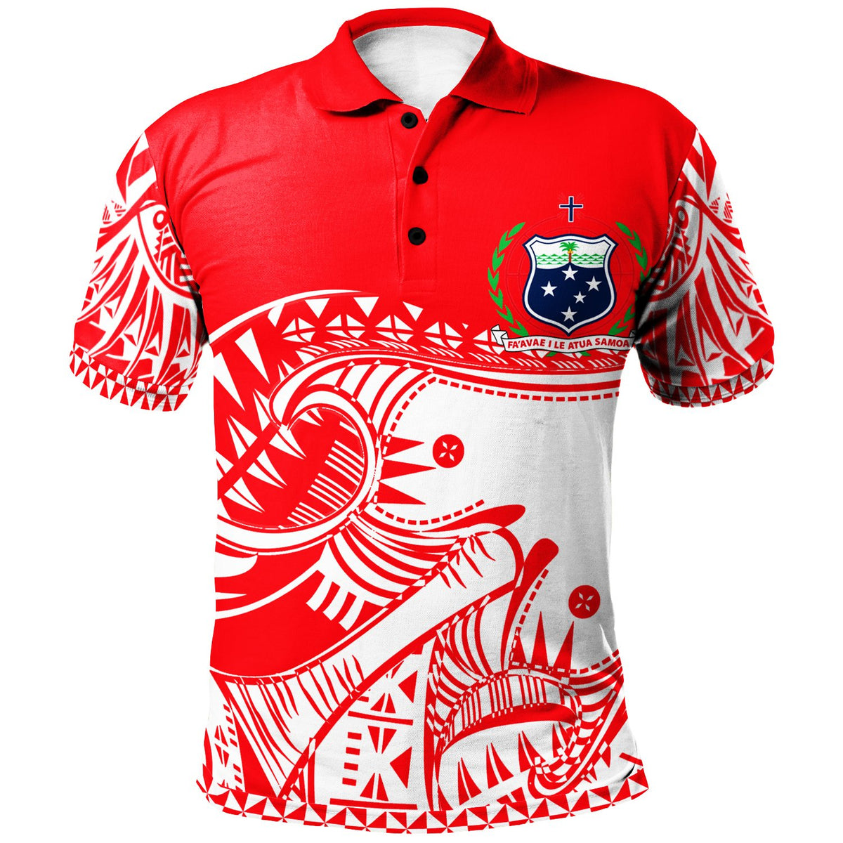 Samoa Custom Polo Shirt Dynamic Sport Style Red White Color Unisex Red - Polynesian Pride