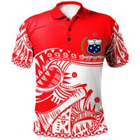 Samoa Custom Polo Shirt Dynamic Sport Style Red White Color Unisex Red - Polynesian Pride