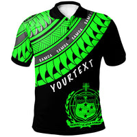 Samoa Custom Polo Shirt Ginger Lei Green Pattern Unisex Green - Polynesian Pride
