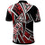 Tahiti Polo Shirt Tribal Flower Special Pattern Red Color - Polynesian Pride