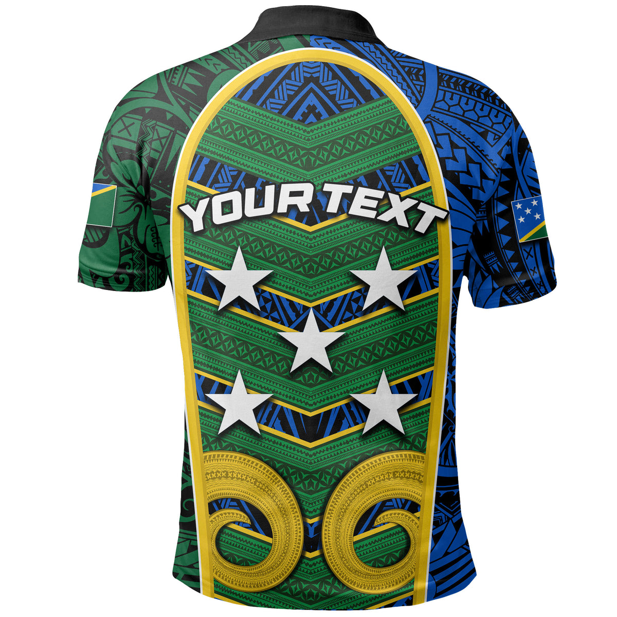 Custom Solomon Islands Independence 43rd Polo Shirt LT6 - Polynesian Pride