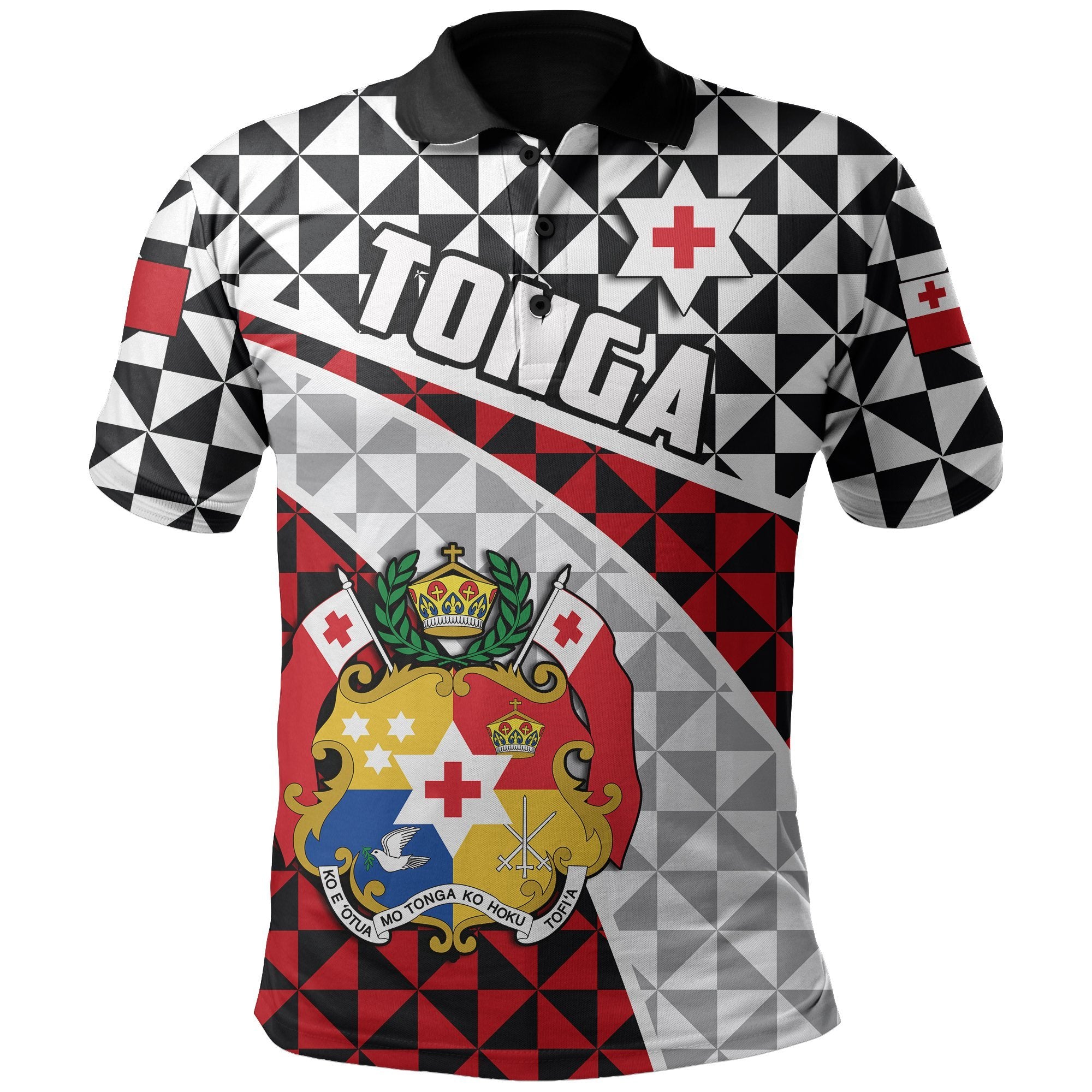 Tonga All Over Print Polo Shirt Coat Of Arms - Polynesian Pride