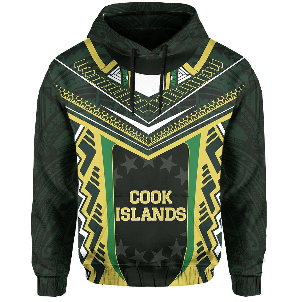 Cook Islands New Polynesian Style Hoodie Unisex Green - Polynesian Pride