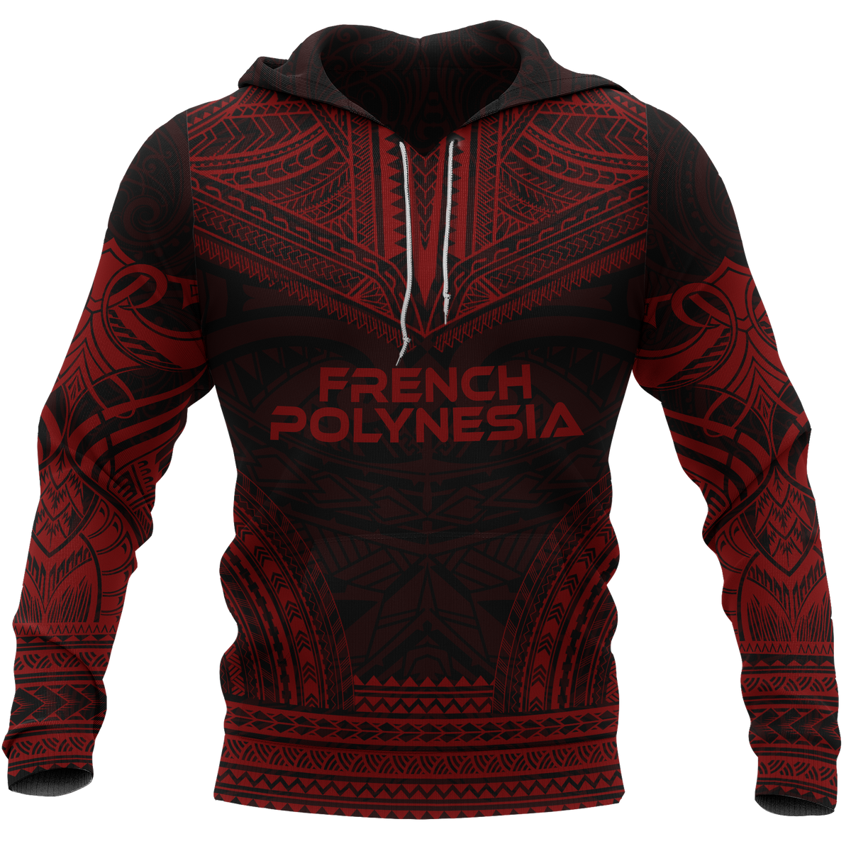 French Polynesia Red Chief Hoodie Unisex Black - Red - Polynesian Pride