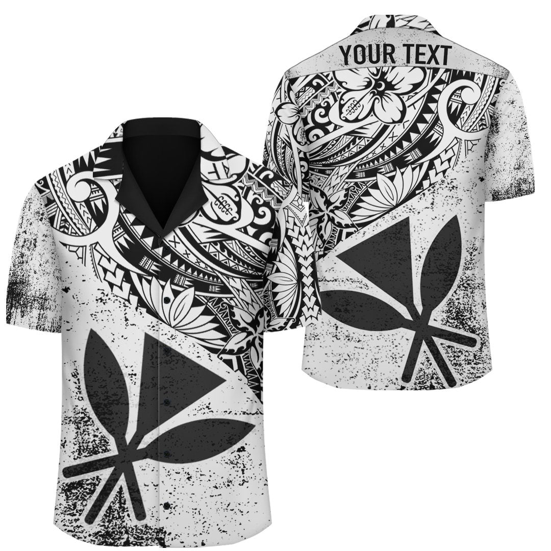 (Personalized) Hawaii Kanaka Polynesia Hawaiian Shirt - Kitta Style Unisex White - Polynesian Pride