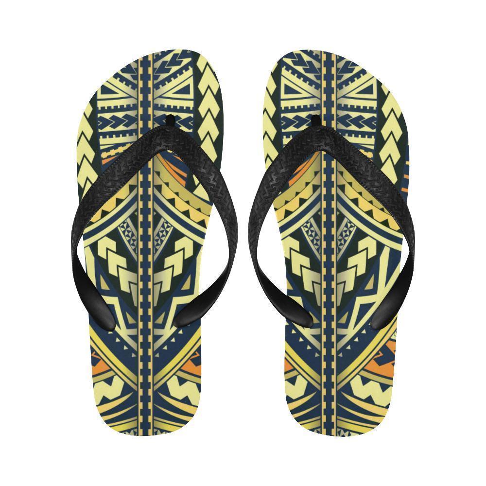 Polynesian Tattoo Flip Flops Black - Polynesian Pride