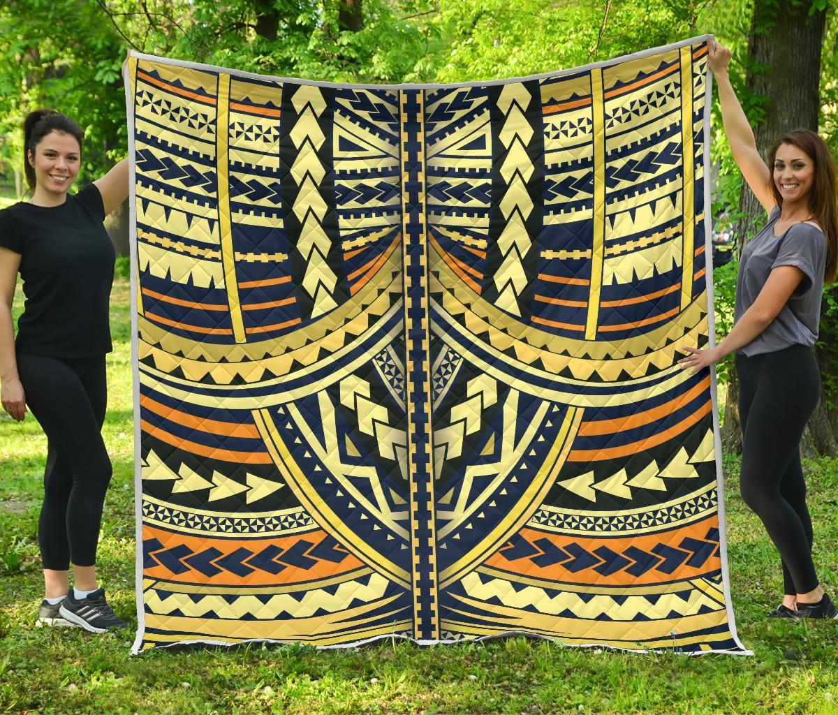Polynesian Tattoo Premium Quilt Black - Polynesian Pride
