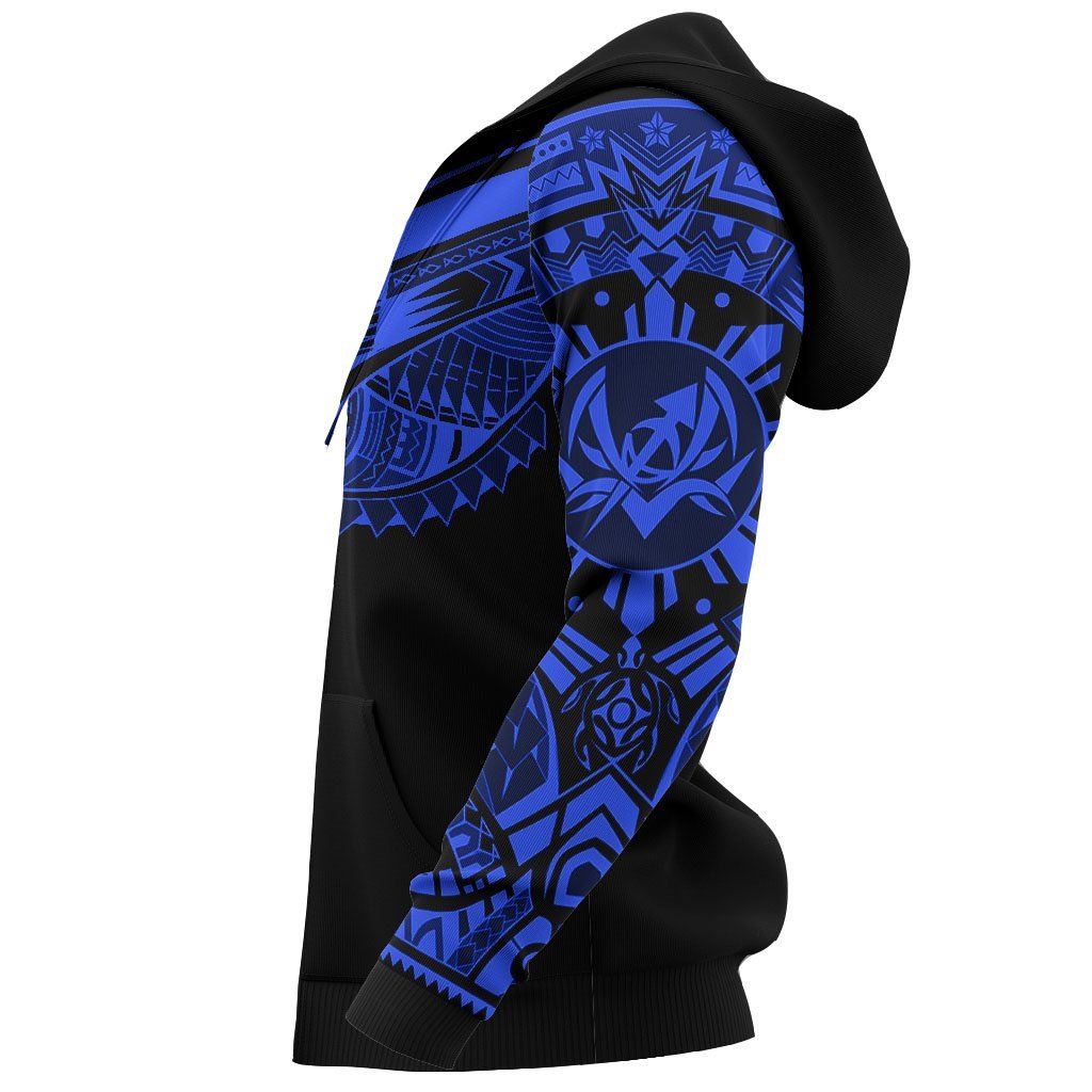 Hoodie Polynesian Tattoo Special Blue - Polynesian Pride