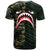 Polynesian T Shirt Shark Cartoon In Camo Syle - Polynesian Pride