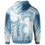 Hawaii Zip up Hoodie Hammerhead Shark Tribal Pattern Blue Color - Polynesian Pride