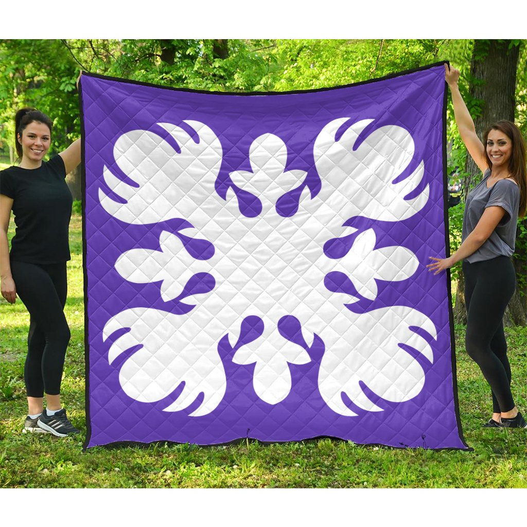 Hawaii Royal Pattern Premium Quilt - Purple - O2 Style - AH Purple - Polynesian Pride