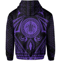 Polynesian Kakau Kanaka Turtle Map Hawaii Hoodie Circle Style Purple - Polynesian Pride