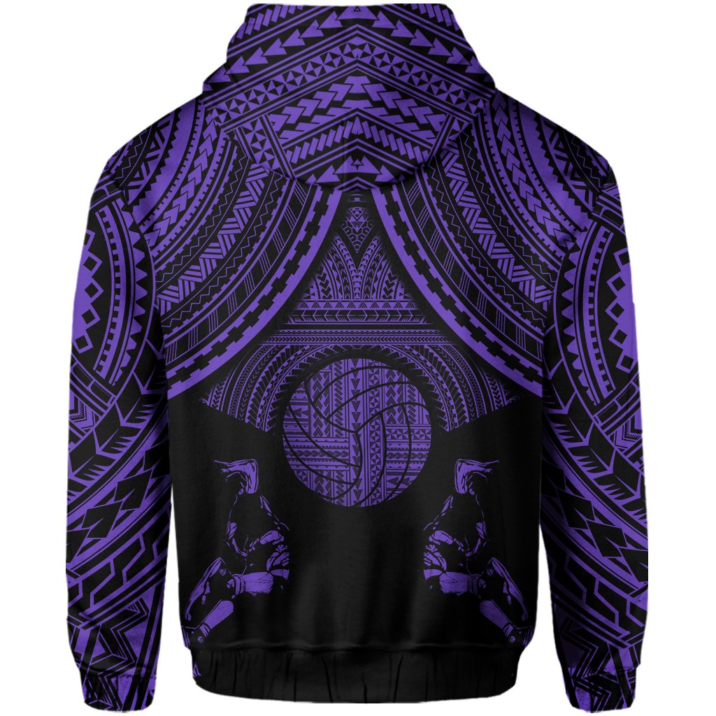 Polynesian Volleyball Hawaii Zip Hoodie Purple - Polynesian Pride