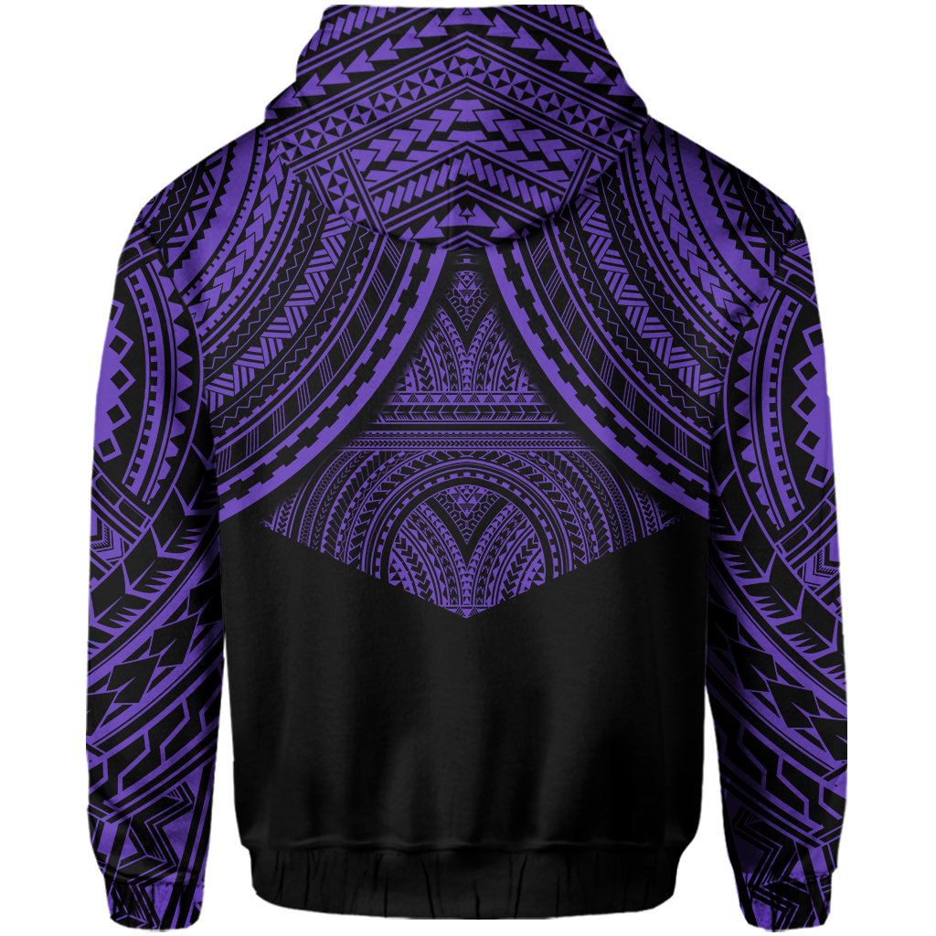 Polynesian Skull Hawaii Zip Hoodie Purple Circle Style - Polynesian Pride