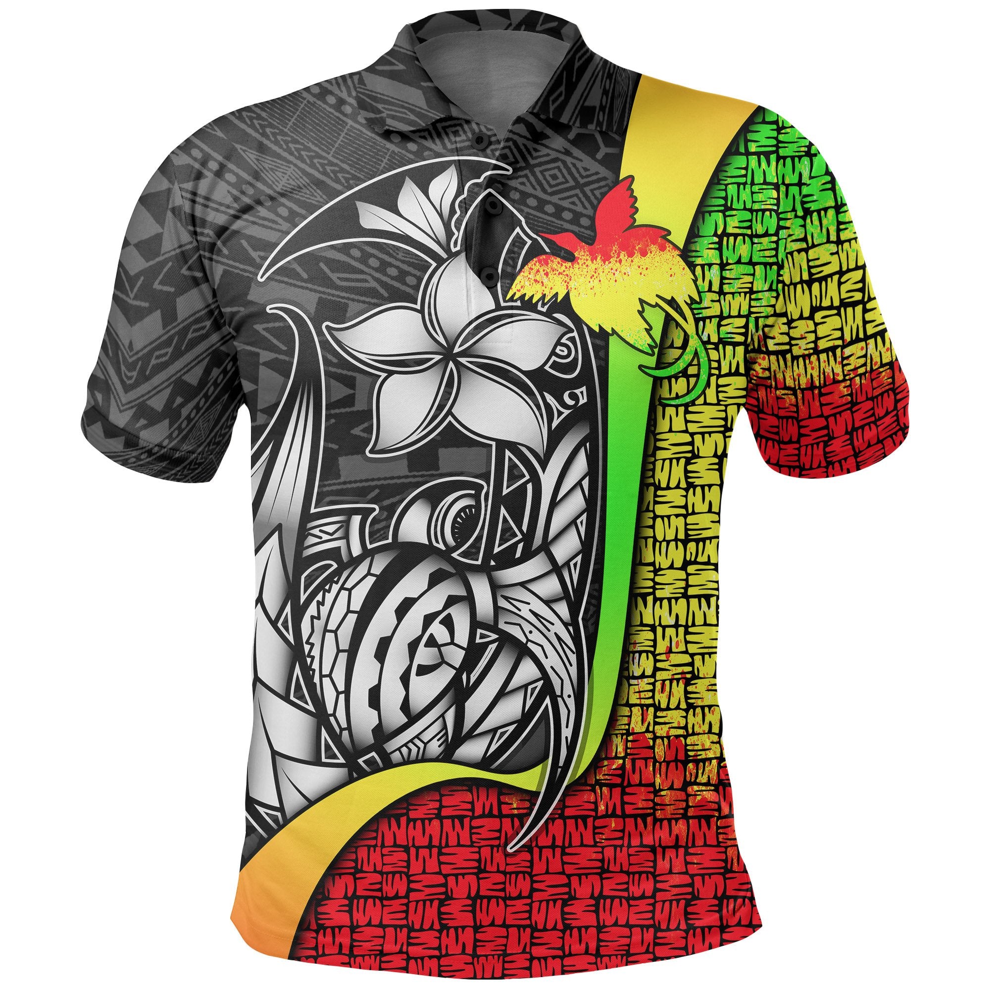 Papua New Guinea Polo Shirt Reggae Turtle with Hook Unisex REGGAE - Polynesian Pride