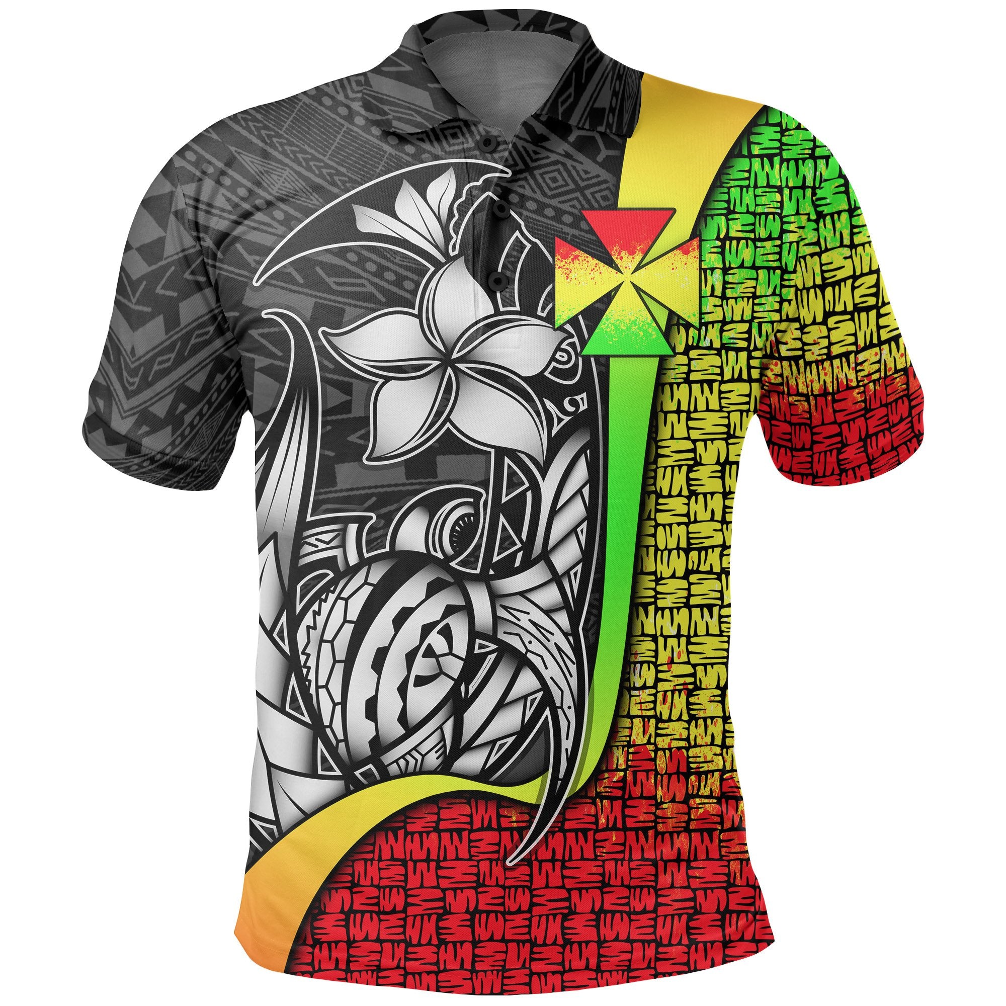 Wallis and Futuna Polo Shirt Reggae Turtle with Hook Unisex REGGAE - Polynesian Pride